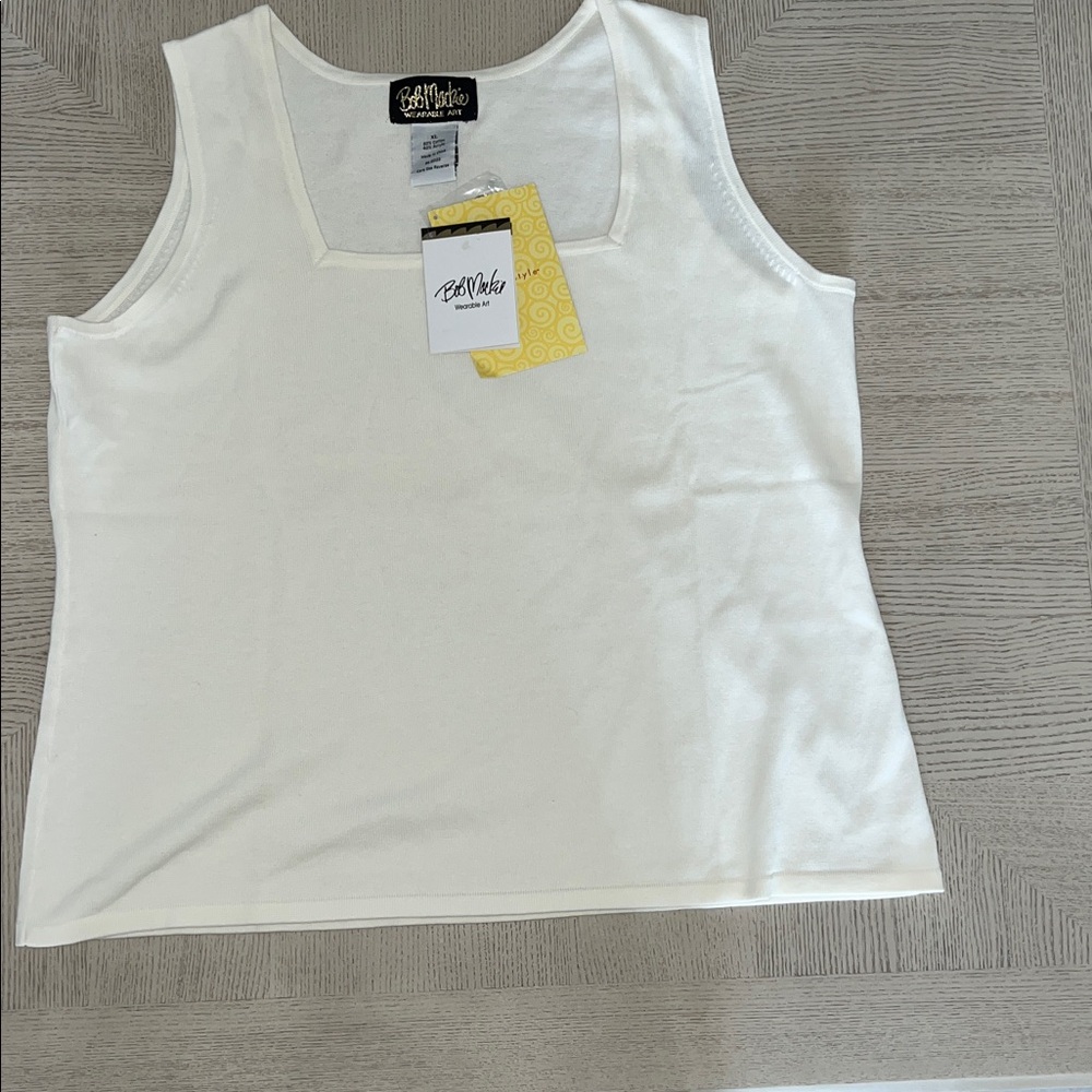 Bob Mackie Square Neck Sleeveless Blouse NWT